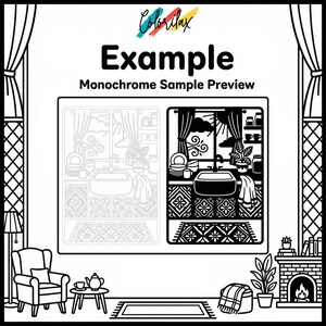 50 Cozy House Retreat Cozy Home Monochrome Coloring Pages Adult Coloring Printable Instant Download Stress Relief Mindfulness image 11