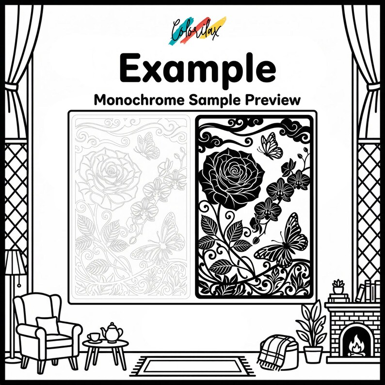 50 Summer Flowers Blossom MonoChrome Coloring Pages Adult Coloring Book Printable Plants Leaves Instant Download Stress Relief PDF image 11