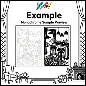 50 Cozy House Retreat Cozy Home Monochrome Coloring Pages Adult Coloring Printable Instant Download Stress Relief Mindfulness image 14
