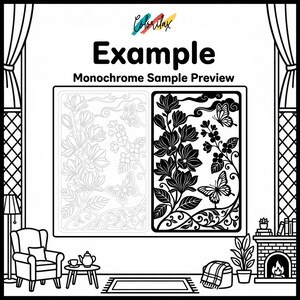 50 Summer Flowers Blossom MonoChrome Coloring Pages Adult Coloring Book Printable Plants Leaves Instant Download Stress Relief PDF image 10