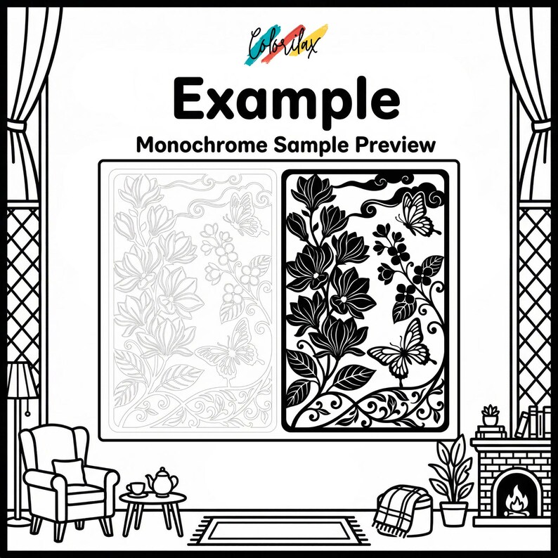 50 Summer Flowers Blossom MonoChrome Coloring Pages Adult Coloring Book Printable Plants Leaves Instant Download Stress Relief PDF image 10