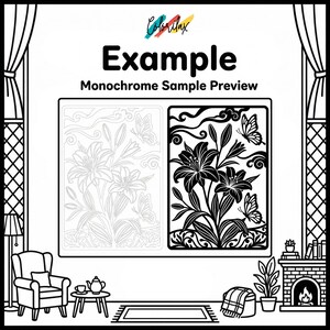 50 Summer Flowers Blossom MonoChrome Coloring Pages Adult Coloring Book Printable Plants Leaves Instant Download Stress Relief PDF image 4