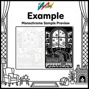 50 Cozy House Retreat Cozy Home Monochrome Coloring Pages Adult Coloring Printable Instant Download Stress Relief Mindfulness image 5