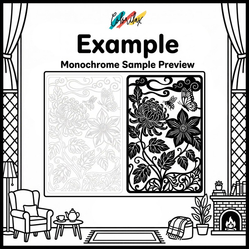 50 Summer Flowers Blossom MonoChrome Coloring Pages Adult Coloring Book Printable Plants Leaves Instant Download Stress Relief PDF image 17