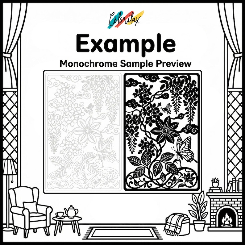 50 Summer Flowers Blossom MonoChrome Coloring Pages Adult Coloring Book Printable Plants Leaves Instant Download Stress Relief PDF image 7