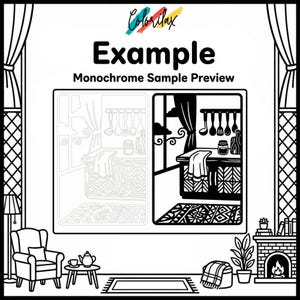 50 Cozy House Retreat Cozy Home Monochrome Coloring Pages Adult Coloring Printable Instant Download Stress Relief Mindfulness image 17