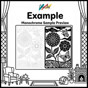 50 Summer Flowers Blossom MonoChrome Coloring Pages Adult Coloring Book Printable Plants Leaves Instant Download Stress Relief PDF image 13