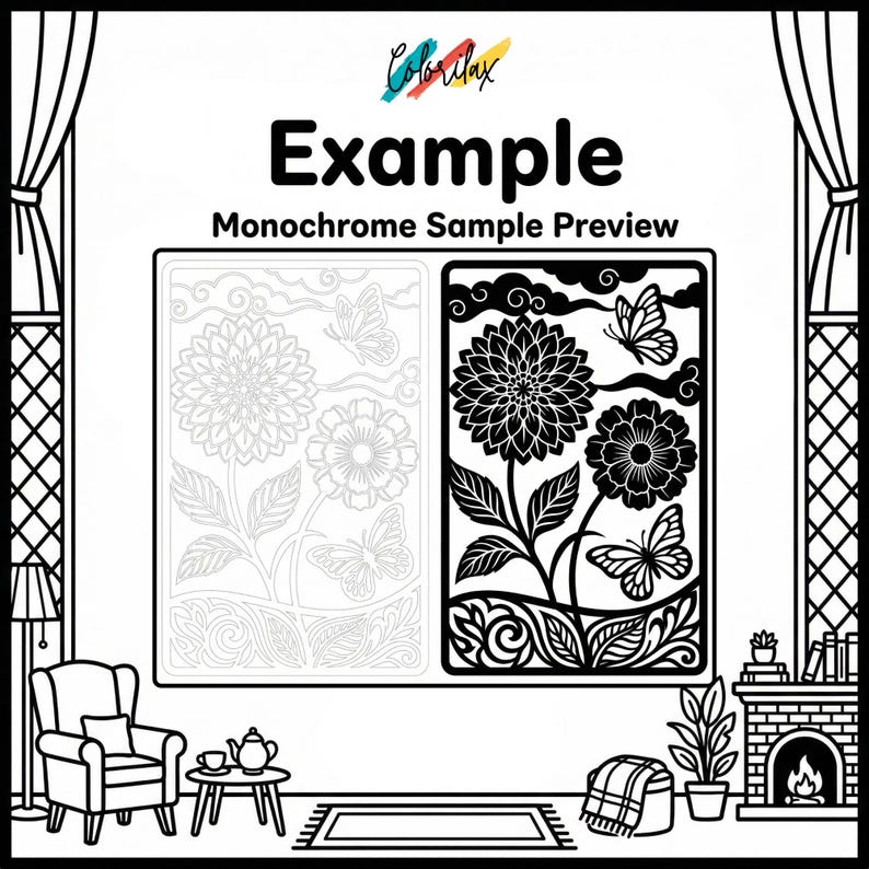 50 Summer Flowers Blossom MonoChrome Coloring Pages Adult Coloring Book Printable Plants Leaves Instant Download Stress Relief PDF image 13