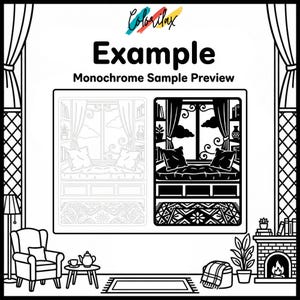 50 Cozy House Retreat Cozy Home Monochrome Coloring Pages Adult Coloring Printable Instant Download Stress Relief Mindfulness image 13