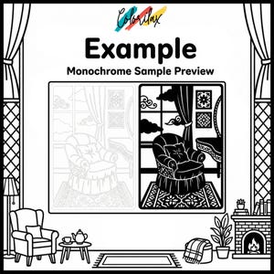 50 Cozy House Retreat Cozy Home Monochrome Coloring Pages Adult Coloring Printable Instant Download Stress Relief Mindfulness image 16
