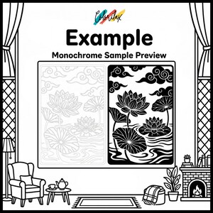 50 Summer Flowers Blossom MonoChrome Coloring Pages Adult Coloring Book Printable Plants Leaves Instant Download Stress Relief PDF image 8