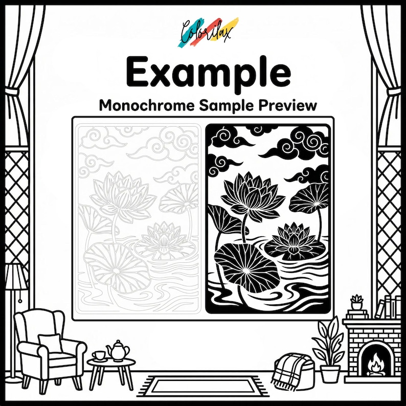 50 Summer Flowers Blossom MonoChrome Coloring Pages Adult Coloring Book Printable Plants Leaves Instant Download Stress Relief PDF image 8