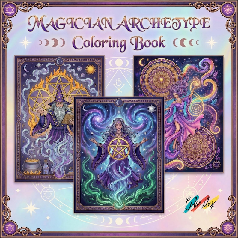 Magic Color Archetypes 35 Magician Archetype Coloring Pages Adult Coloring Book Printable ...