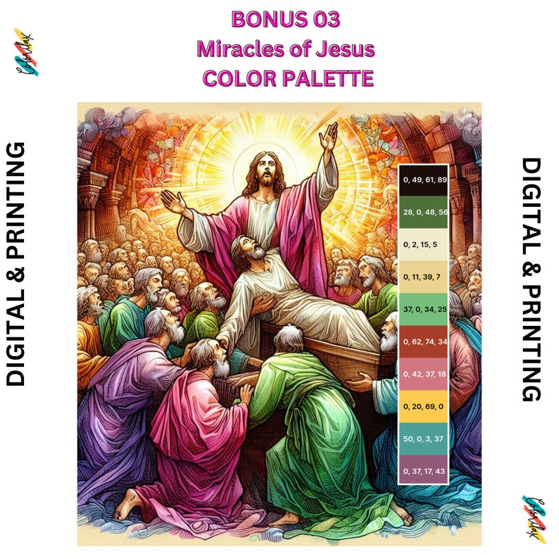 50 Miracles of Jesus Bible Coloring Book | Christian Bible Coloring ...