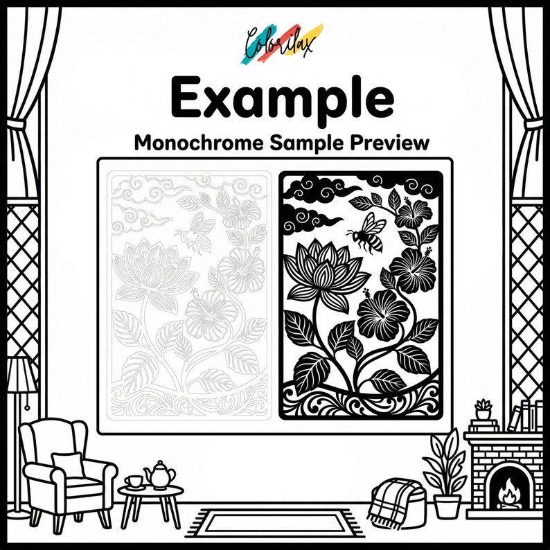 50 Summer Flowers Blossom MonoChrome Coloring Pages Adult Coloring Book Printable Plants Leaves Instant Download Stress Relief PDF image 9