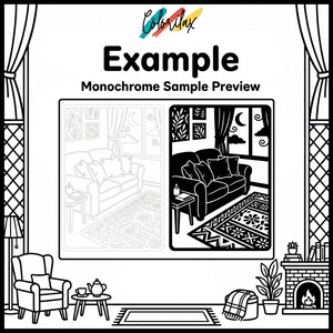 50 Cozy House Retreat Cozy Home Monochrome Coloring Pages Adult Coloring Printable Instant Download Stress Relief Mindfulness image 9
