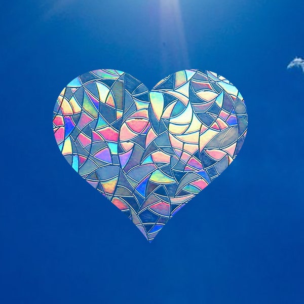 Herz Suncatcher Aufkleber - Fensterbild, Regenbogen Sun Catcher Aufkleber Geschenke für Frauen - Mädchen Kinderzimmer Dekor