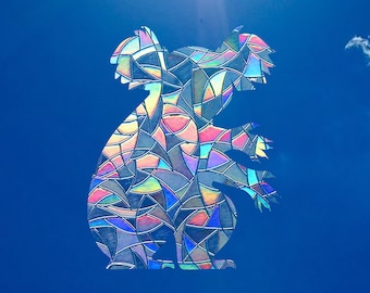 Koala Suncatcher Sticker Window Decal, Sun Catcher Ornament Windows Cling, Koala Bear Gifts