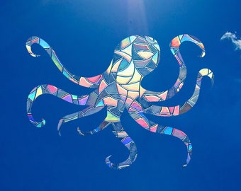 Octopus Sun Catcher Sticker Window Decal - Boho Suncatcher Ornament  Home Wall Art Decor Gift Ideas