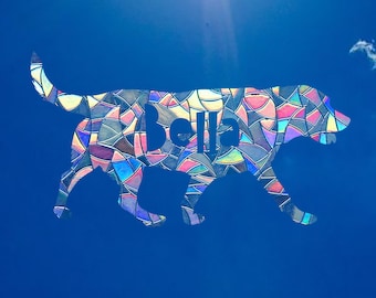 Custom Labrador Retriever Suncatcher, Personalized Dog Window Decal Gift