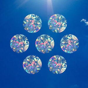 Circle Suncatcher Sticker Window Clings Set of 7 Decals - Colorful Round Circles Art Nursery Room Decor