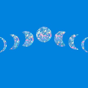 Moon Phases Suncatcher Sticker – Rainbow Window Decal, Lunar Cycle Decor image 7