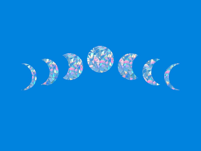Moon Phases Suncatcher Sticker – Rainbow Window Decal, Lunar Cycle Decor image 7