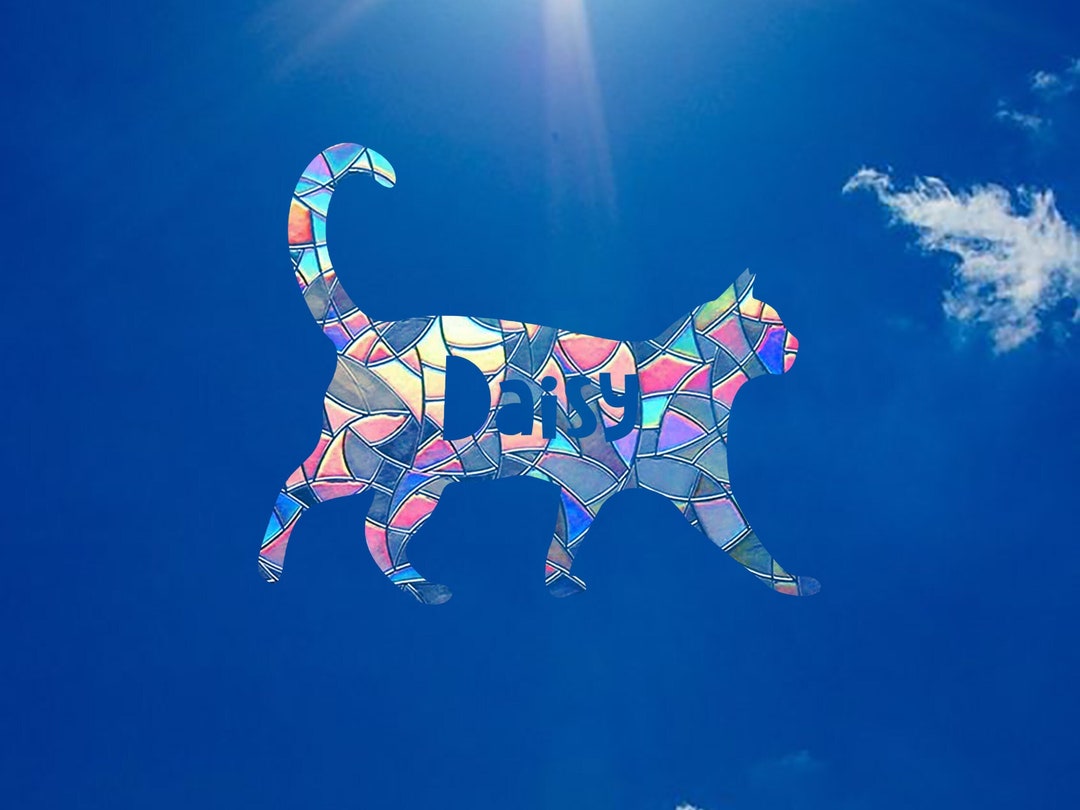 Personalized Cat Suncatcher Window Decal, Custom Art Sticker Cats Lover Gift, Customized Sun