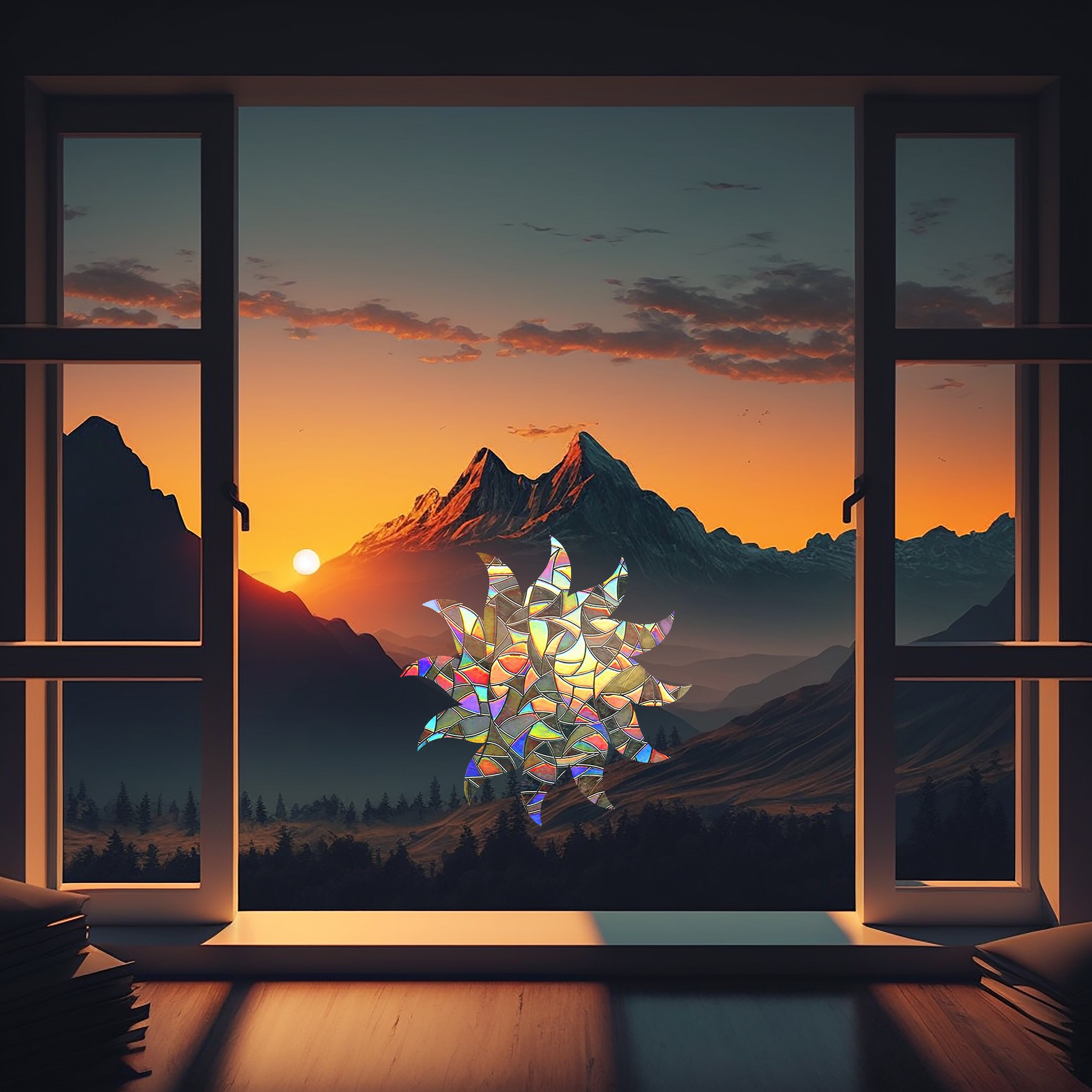 Sun Suncatcher Sticker Window Decal Ornament Wall Art Home Decor Gifts ...