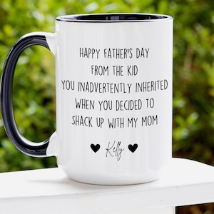 Personalisiertes Stiefvater-Vatertagsgeschenk mit Kindernamen-Kaffeetasse, Geschenk für Stiefvater zum Vatertag, Stiefvater-Geburtstag, Weihnachtsgeschenk