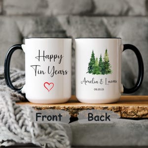 Personalisierte Tasse zum 10-jährigen Jubiläum, glückliche Blechjahre, Paargeschenk