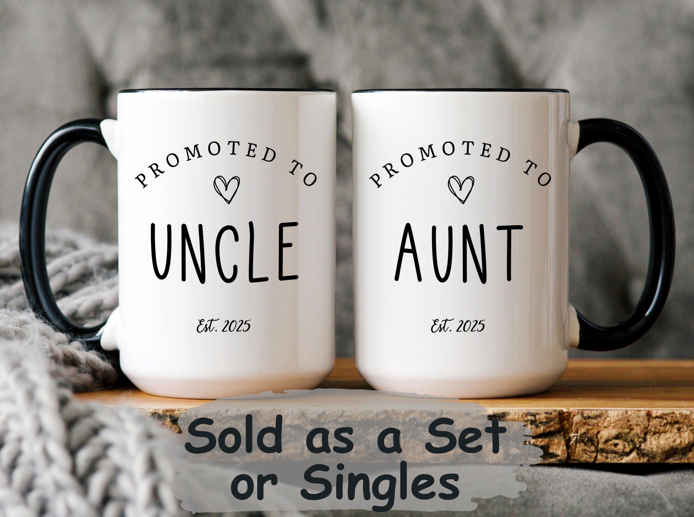 Pregnancy Announcement Mug Set for Aunt and Uncle, Custom Pregnancy ...
