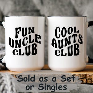 Coole Aunts Club Tasse, lustige Onkel Club Tasse, Schwangerschaftansage Onkel und Tante Tassenset, Baby offenbaren Tassen für Tante und Onkel, lustiges Tassenset