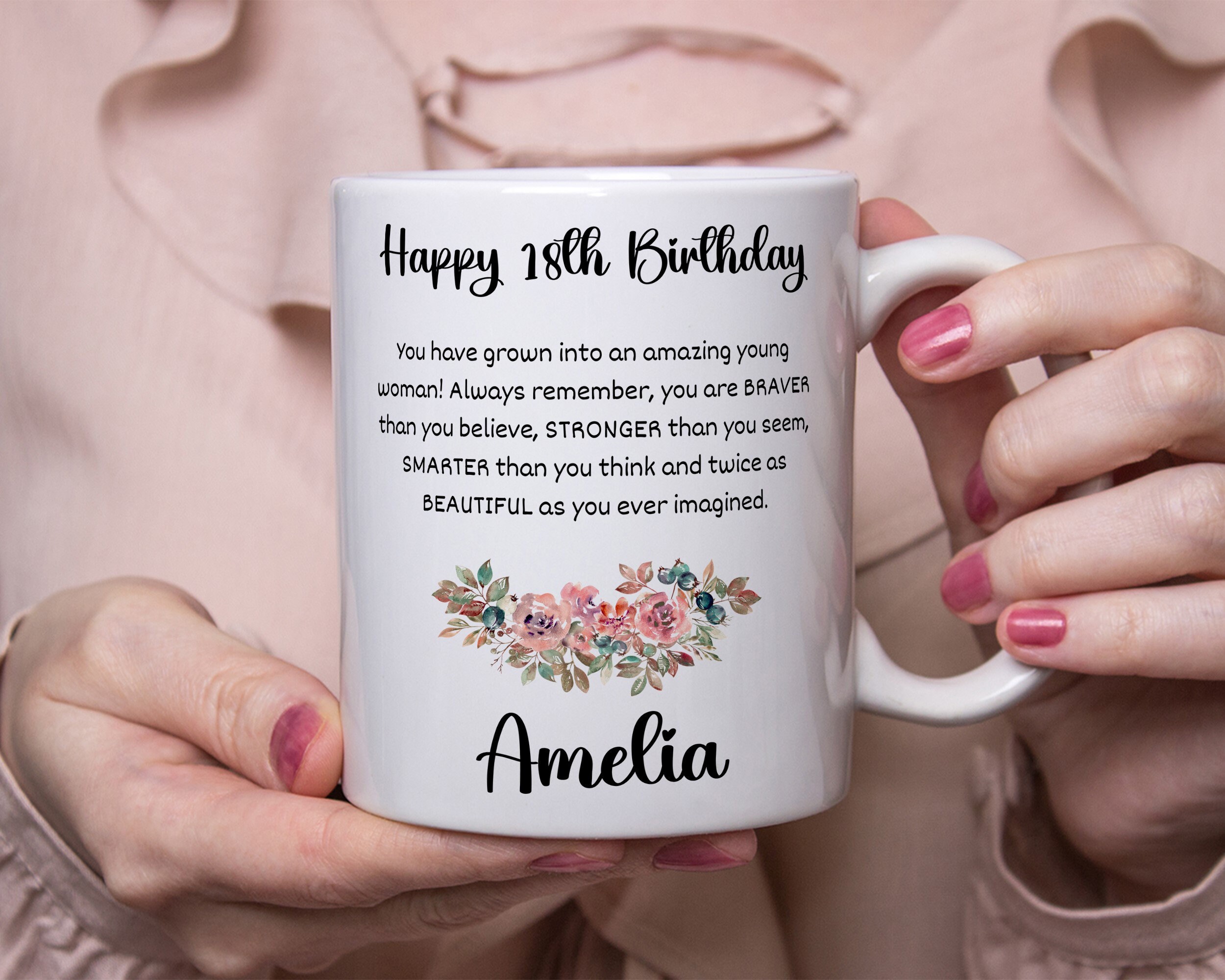 18th Birthday Gifts for Girl Gift for 18 Year Old Female 18 Years  Loved,white Coffee Mug for Daughter Sister in Law Teens Her Best Ideas 