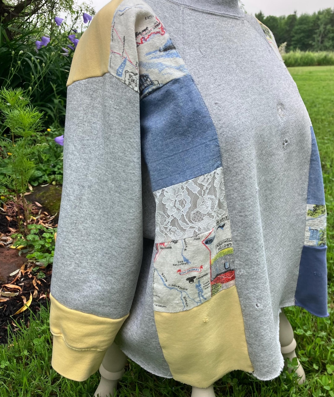 Reworked Patchwork Reworked Sample Reworked Vintage-inspired Sweatshirt – Size Small | Connecticut Tea ...