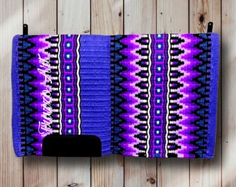 Purple Western Show Saddle Blanket: Hand Loomed Equestrian Show Pad