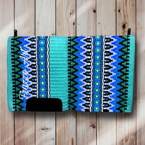 Hand Loomed New Zealand Wool Western Saddle Pad: Equestrian Show Tack