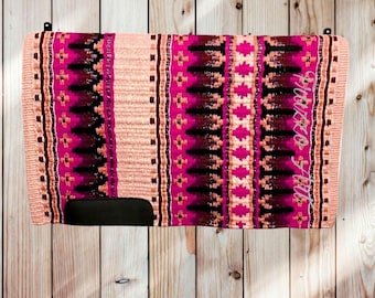 Hand Loomed New Zealand Wool Western Saddle Pad: Equestrian Show Tack