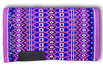 Western Show Saddle Blanket, Western Show Pad, Purple and blue Show Saddle Blanket