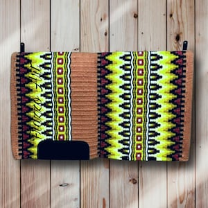 Western Show Saddle Blanket: Hand Loomed New Zealand Wool Horse Pad