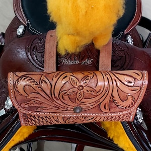 Porta telefono da sella, borsa da sella per cavallo, design originale in vera pelle, finimenti per cavalli, articoli per cavalli, regalo per donne, borsa da equitazione
