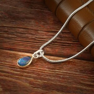925 Sterling Silver Gemstone Opal Ethiopian Opal Necklace Opal Pendant Fire Opal Jewellery Gift Natural Opal Genuine Opal Beaded Necklace