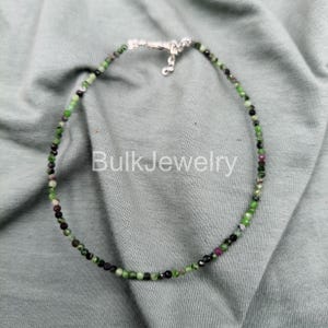 Ruby Zoisite Anklet Bracelet 2mm, Dainty Gemstone Anklet, Natural Ruby Zoisite Ankle Bracelet, Layering Jewelry Gift for Her