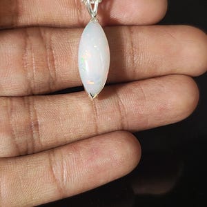 Natural Marquise Ethiopian Opal Cross pendant, 925 Silver Jewelry, Fire marquise opal Cross pendant, October Birthstone pendant gift