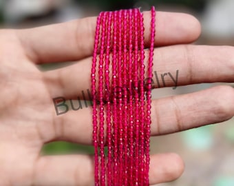 Natural Red Ruby Faceted Rondelle Gemstone Beads,17 "Strand,2- 2.5 mm AAA Quality Red Ruby Faceted Beads Jewelry ,Red Beaded Necklace