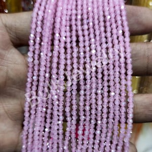 Natural Pink Zircon Beaded Necklace ,2 mm Faceted Rondelle Beads Gemstone Jewelry Sterling Silver Clasp Minimalist Necklace Gift For Her