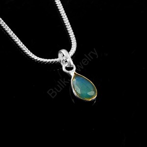 Ethiopian Opal Pendant | Natural Ethiopian Welo Opal Silver  Pendant Necklace Ethiopian Opal ,Handmade Necklace