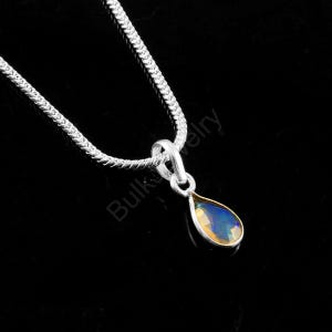 Ethiopian Opal Pendant | Natural Ethiopian Welo Opal Silver Pendant Necklace Ethiopian Opal ,Handmade Necklace