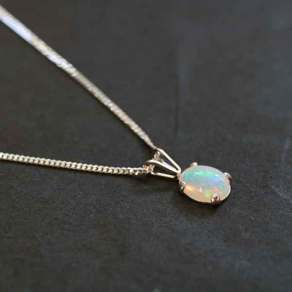 925 Sterling Silver Pendant | Opal Pendant | Natural Opal Pendant | Statement Pendant | Gemstone Opal Pendant |