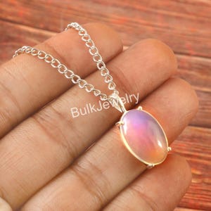 Ethiopian Opal Pendant: Sterling Silver Necklace, Handmade Jewelry